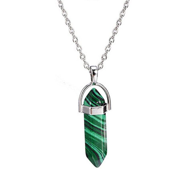 maskred Hexagon Column Charm Findings Handmade Holiday Hanging Pendants Crystal Necklace Earring Keychains Decorations Peacock Stone 1Set