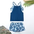 thumbnail image 4 of Cameland Women's Plus Size Conservative Lace Stitching Suit Swimming Trunks Split Swimsuit Suit, 4 of 5