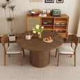 thumbnail image 2 of Wirrytor Dining Table, Modern Farmhouse Round Kitchen Table, 47 Inch Circle Dining Tables with Wood Strip Base for Kitchen Living Room,Walnut, 2 of 9