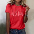 thumbnail image 4 of adviicd T-Shirt Basique pour Femmes, T-Shirts Décontractés, Manches Courtes, Vacances d'Été, Rouge, TG, 4 of 5