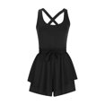 thumbnail image 5 of Mrat Combinaisons de Course pour Femmes Sans Manches une-Pièce Robes de Tennis Athlétiques Robe Courte d'Entraînement Combinaisons d'Exercice avec Shorts Intégrés S-67 Noir TG, 5 of 5