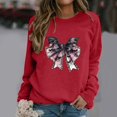 thumbnail image 2 of QATAINLAV Chandails contre le Cancer du Sein pour Femmes Manches Longues Ruban Rose Chandails à Enfiler Hauts Amples Décontractés Col Rond Chandails 2025 Tenues d'Automne P Rouge TTG, 2 of 4