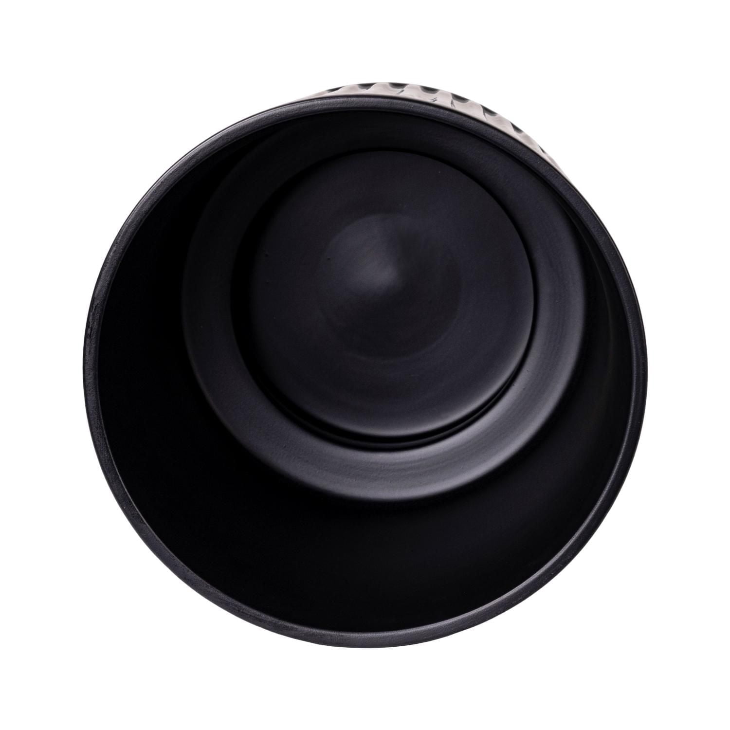 Hometrends Céramique Pot à rayures de 25,4 cm-Noir