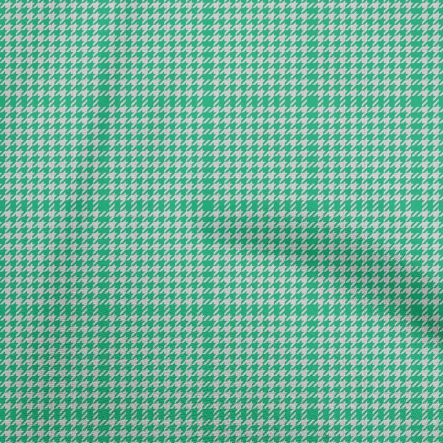 oneOone Rayon Sea Green Fabric Houndstooth Sewing Craft Projects Fabric Prints By Yard 56 Inch Wide