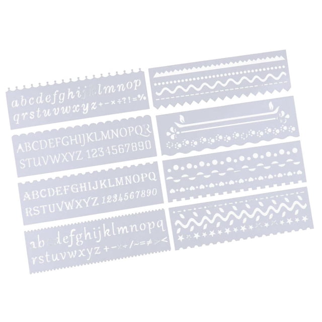 Rongfmy 8 Journal Drawing Template Stencils Set Scrapbooking DIY Card Wave
