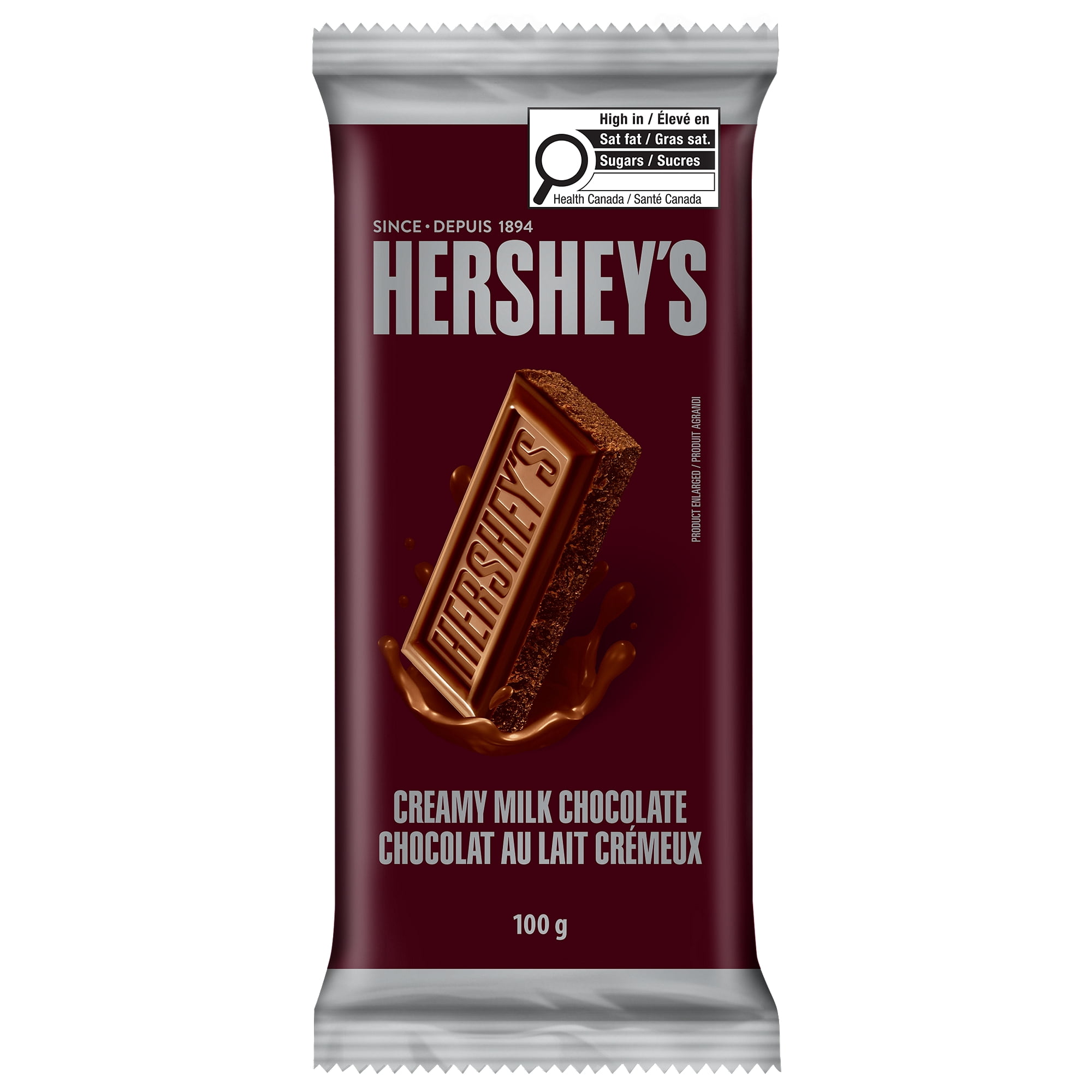 HERSHEY'S Creamy Milk Chocolate Family Size Bar, 100g