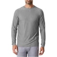 thumbnail image 1 of aohooy Men's Running Shirt Long Sleeve Sun Protection Shirts UV SPF UPF 50+ Rash Guard Fishing Quick Dry Lightweight Gray,XL, 1 of 7