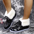 thumbnail image 4 of Bottes Mi-Mollet pour Femmes Bout Rond Bottines Deux Façons de Porter Lacets Bottes de Neige, 4 of 9
