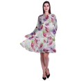 thumbnail image 2 of Moomaya Robe d'Été Fluide à Manches Longues Imprimée pour Femmes, Longueur Genou, Évasée, 2 of 6