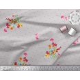 thumbnail image 3 of Soimoi Crepe Silk Fabric Dot,Leaves & Periwinkle Floral Printed Fabric 1 Yard 42 Inch Wide, 3 of 3