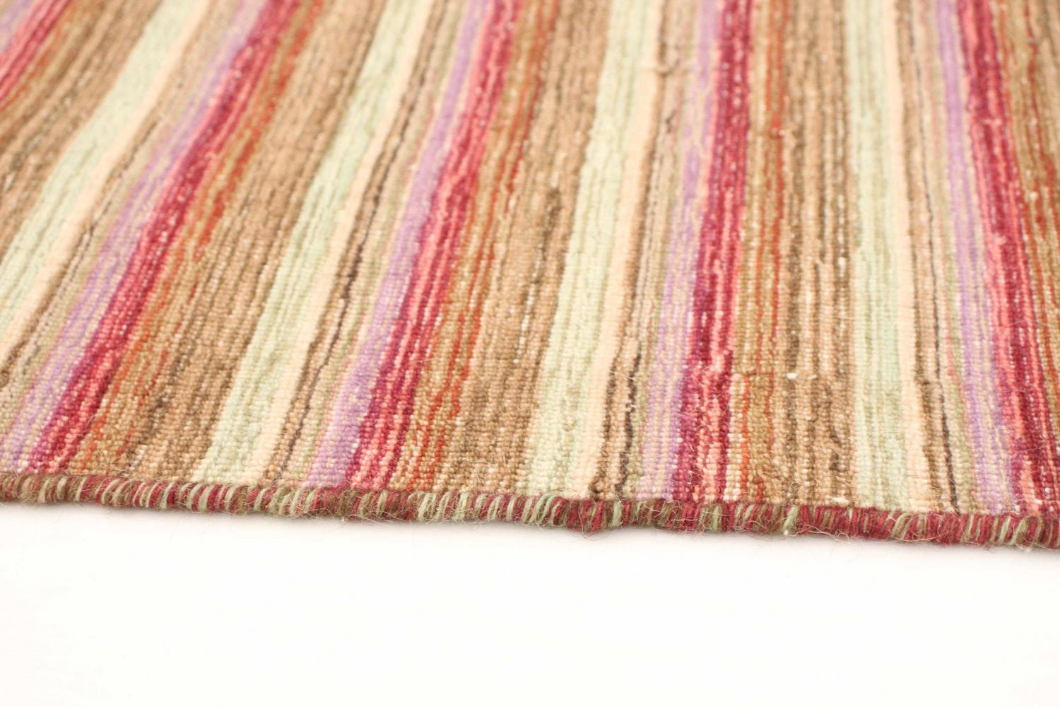 ECARPETGALLERY 4'7" x 6'7" Flat-weaves & Kilims Manhattan Hand Made Area Rug for Living Room, Dining Room and Bedroom in Brown