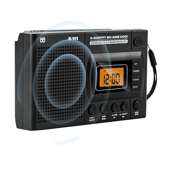 Mini LCD Radio Battery Powered Portable Pocket AM FM Radio Speaker with Telescopic Antenna for Elders Walking Sports B,1 x Pocket Radio 1 x English manual,Black