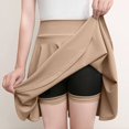 thumbnail image 2 of LNGOOR Jupe Patineuse Mini Plissée Extensible Décontractée pour Femmes avec Shorts Basique Polyvalente Taille Haute, 2 of 6