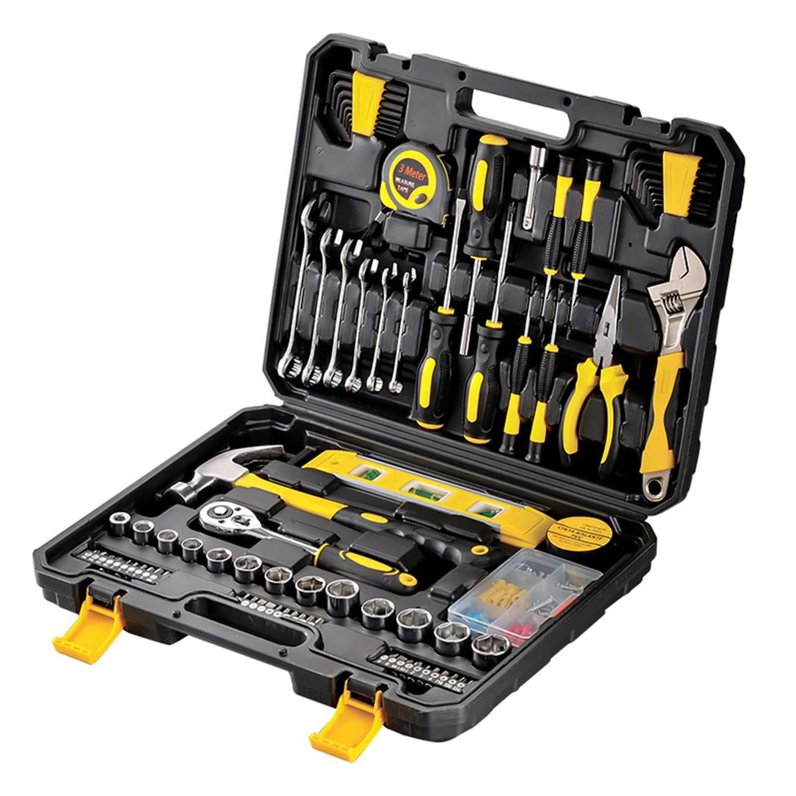 Of 108 Piece Tool Set General House hold Hand Tool Kit with Plastic Toolbox Storage Case    to Car repair And home Repair