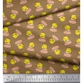 thumbnail image 2 of Soimoi Poly Georgette Fabric Cup,Plate & Chick Cartoon Print Fabric by the Yard 42 Inch Wide, 2 of 3