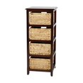 thumbnail image 3 of Seabrook Four-Tier Storage Unit With Espresso Solid Wood and Natural Baskets, 3 of 6
