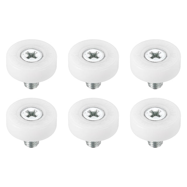 Unique Bargains 19mm Drawer Rollers, 6 Pack Plastic Drawer Pulley Bearing Small Pulley