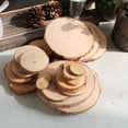 thumbnail image 3 of KLKCMS 100 Pcs Tailles Assorties Tranches de Bois d'Arbre Naturelles Cercles Ronds en Rondins Disques, 3 of 9