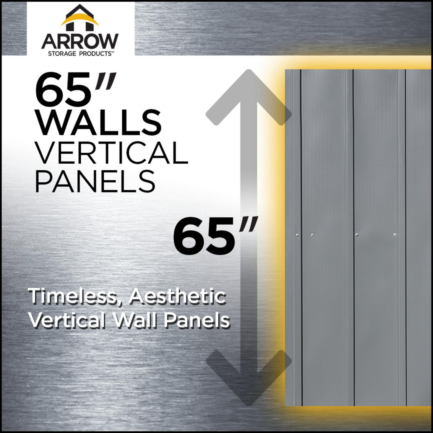 Arrow Classic Steel Storage Shed, 6x7, Flute Grey