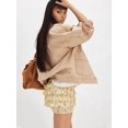 thumbnail image 4 of Women Floral Ruffle Layered Mini Shorts Cute Frilly Micro Bloomers Puffy Bubble Bottoms Apricot S, 4 of 8