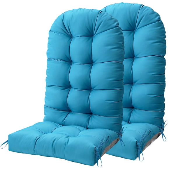 FOOWIN Adirondack Chair Cushion Set of 2, Waterproof and UV-Protected Rocking Chair Cushion for Indoor and Outdoor, Lake Blue