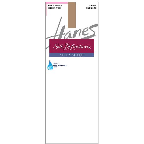 Hanes-Silk Reflections Silky Sheer Knee Highs 2-Pack-00725