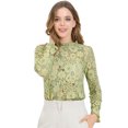 thumbnail image 1 of INSPIRE CHIC Women's Crochet Lace See Through Floral Ruffle Neck Blouse, 1 of 6