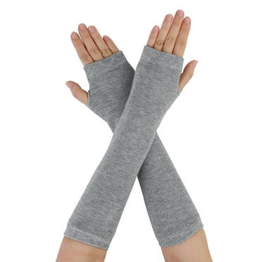 Unique Bargains Chauffe-Bras Sans Doigts en Acrylique pour Femme Hiver Automne Gants Longs Paire
