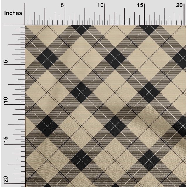 oneOone Georgette Viscose Fabric Tartan Check Fabric Prints By Yard 42 Inch Wide