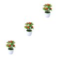 thumbnail image 3 of Ruiboury Add Touch Of Green To Living Space Artificial Plant Collection Home Decor Plastic Artificial Potted Plants False Plant orange 3Set, 3 of 6