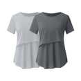 thumbnail image 1 of Chemises à Manches Courtes pour Femmes Enceintes Femmes Allaitement Couleur Unie Col Rond Manches Courtes Col Rond Blouse d'Allaitement Blouses à Manches Courtes pour Femmes Hauts à Manches Courtes pour Femmes, 1 of 1