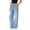 Light Blue, variant on Womens Work Pants Business Casual Ladies' Elastic Wide Leg High Waist Versatile Loose Straight Leg Jeans Gray L