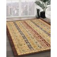 thumbnail image 2 of Ahgly Company Tapis d'Intérieur Carrés Abstraits Brun Terre de Sienne, Tapis de Zone Abstraits, 3 Pieds Carré, 2 of 6