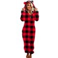 thumbnail image 2 of Combinaison Pyjama Unisexe pour Adulte à Capuche Léopard, Fermeture Éclair, Manches Longues, en Peluche, 2 of 8