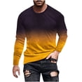 thumbnail image 3 of QATAINLAV Chandails à Manches Longues pour Hommes Décontractés à Col Rond Chandails à Enfiler Hauts Mode T-Shirts à Dégradé de Couleurs T-Shirts en Coton Coupe Ajustée T-Shirts Blouses Jaune G 50 pour Cent de Rabais Ventes Aujourd'hui, 3 of 6
