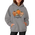 thumbnail image 1 of WEAIXIMIUNG Sweat à Capuche pour Femmes, Graphique, Imprimé Citrouille, Manches Longues, Décontracté, avec Poche, 1 of 3