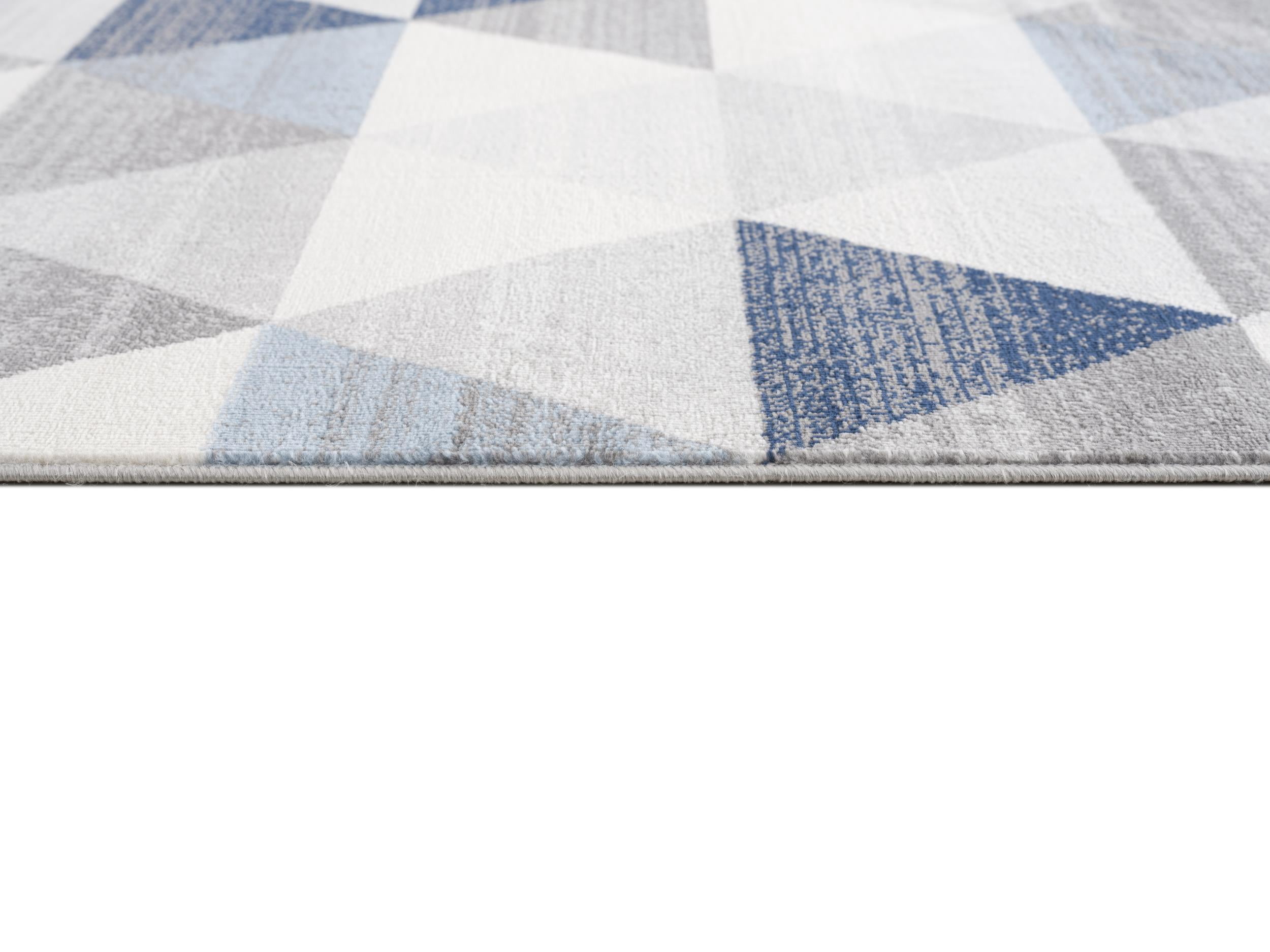 Tapis d'intérieur géométrique Branch Havana 2' x 2' (taille exacte : 2'3" x 2') - Bleu beige, style côtier - Entrée, couloir, salle de bain et cuisine