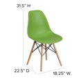 thumbnail image 2 of Elon Series Black Plastic Chair with Wooden Legs, 2 of 9