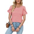 thumbnail image 1 of Avamo Hauts d'Été pour Femmes T-shirt Col Rond Manches Courtes T-shirt Confortable Pull de Travail Rose TG, 1 of 4