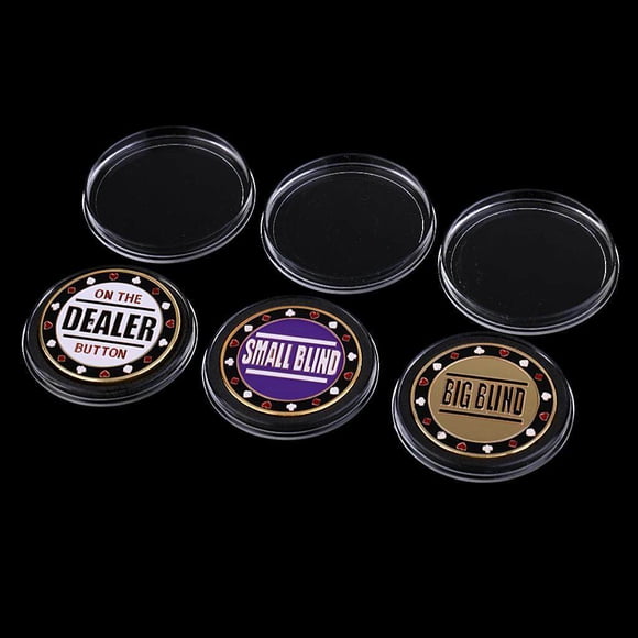1 Dealer 1 Small Blind 1 Big Poker Blinds Dealer Button Metal Blind Poker Chips Set Poker Card Guard