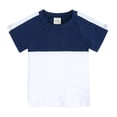 thumbnail image 4 of Fall Saving! HVOBTTY Girls Casual 2 Piece Short Sleeve Set, Girl's Solid Color Threaded Round Neck Short Sleeved and Shorts 2-Piece Set Navy, 100, 4 of 4