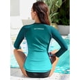 thumbnail image 4 of Women's Long Sleeve Rash Guard Sun Protection Zipper Gradient Swimsuit Top, 4 of 6