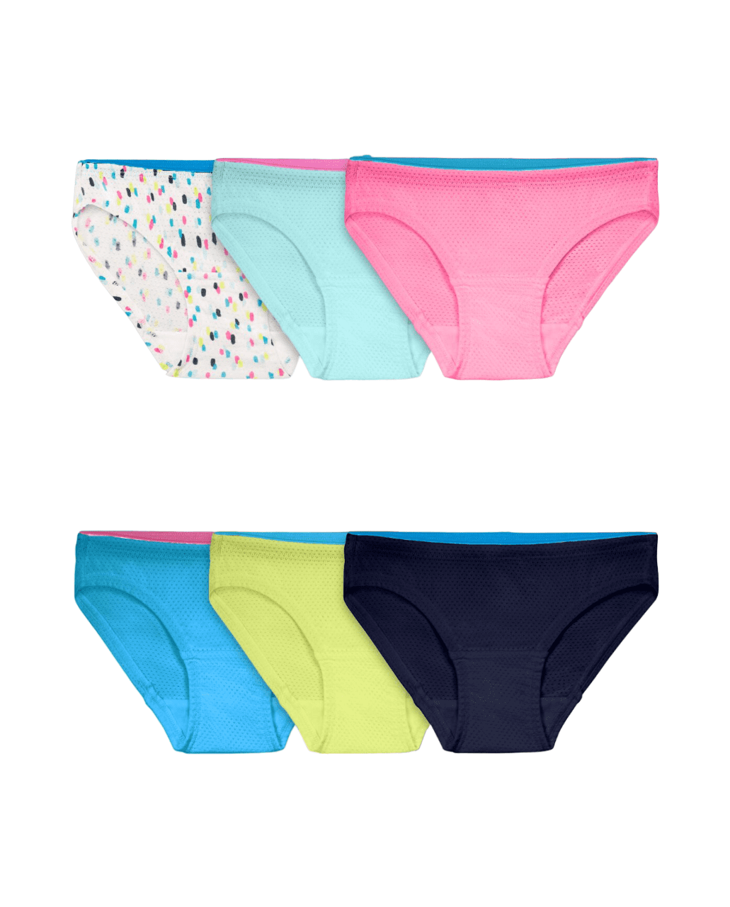 Fruit Of The Loom Girls Breathable Micro-Mesh Bikini Underwear 6 Pack, 12