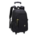 thumbnail image 4 of Bunblic Rolling Backpack Trolley Suitcase Portable Multifunctional Removable Trolley Computer Bag Wheeled Laptop Backpack for Camping Yellow 2 Small Wheel, 4 of 8