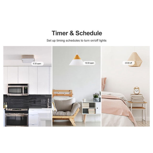Langgg US Panel Switch Smart WiFi Touch Wall Light Switch PC Phone App Voice Remote Control Timer