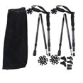 thumbnail image 2 of Bâtons de Marche Télescopiques, 1 Paire 130cm Pliable, Verrou Intérieur Noir pour Randonnée Marche Alpinisme, 2 of 8