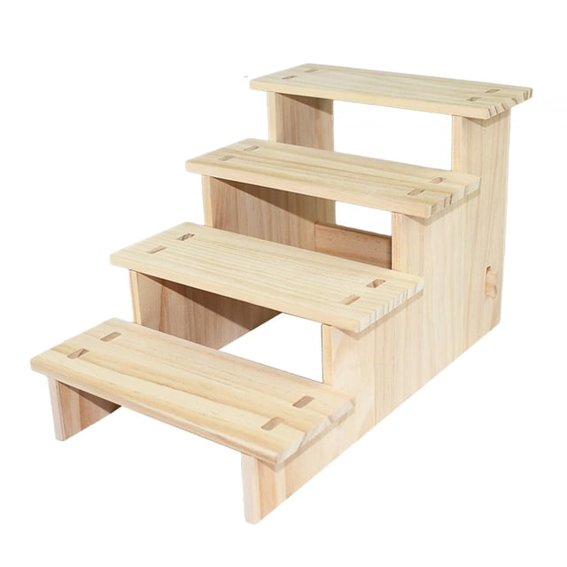 KLKCMS Wood Display Riser Collectibles Display Stand for Ornaments Crafts Apartment 4 Layer 20cm