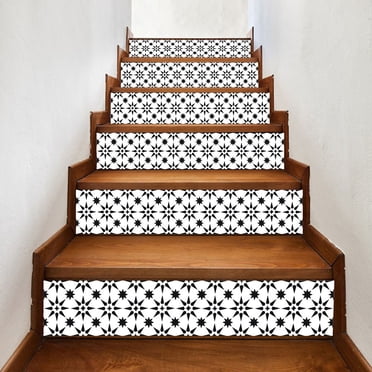 Weloille Stair Step Decals Stickers, Stair Riser Decals Peel and Stick Tile Backsplash Step Contact Paper DIY Tile Decals Staircase Decal Stair Mural Decals