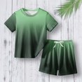 thumbnail image 2 of Plebaso Baby Girls Boys Two-Piece Sets Gradient Color Short Sleeve Tops Shorts Kids Summer Clothes, 2 of 3