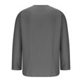 thumbnail image 5 of RXIRUCGD Men's Fashion Fallow Drawstring Solid Color Pockets Long Sleeve V-Neck Tops, Dark Gray, Size: S, 5 of 5